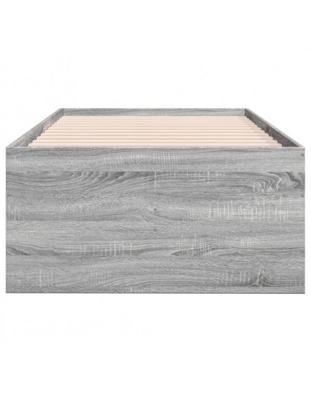 Divano Letto con Cassetti Grigio Sonoma 100x200 cm Multistrato