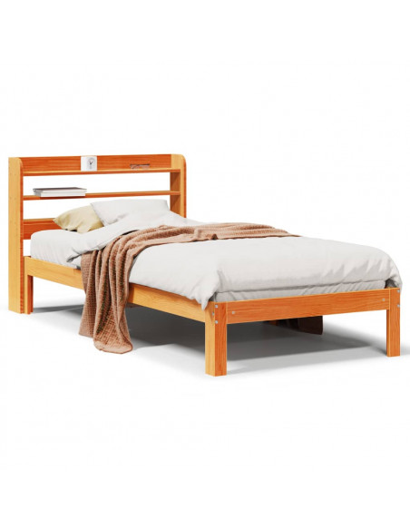 Letto senza Materasso Marrone Cera 100x200 cm in Legno di Pino
