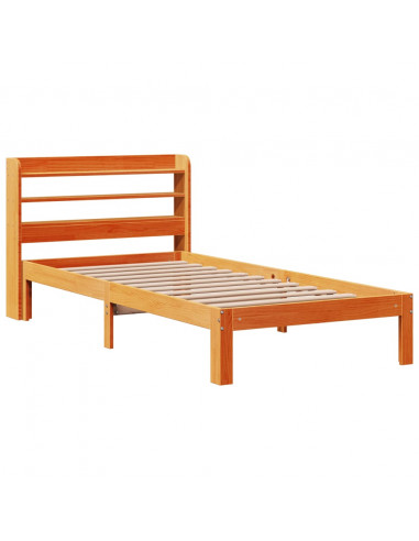 Letto senza Materasso Marrone Cera 100x200 cm in Legno di Pino