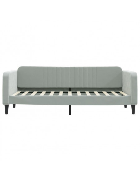 Divano Letto Estraibile Cassetti Grigio Chiaro 80x200cm Velluto