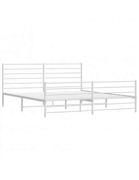 Giroletto con Testiera e Pediera Metallo Bianco 193x203 cm