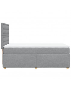 Giroletto a Molle con Materasso Grigio Chiaro 90x190 cm Tessuto 2