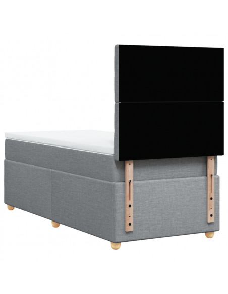 Giroletto a Molle con Materasso Grigio Chiaro 90x190 cm Tessuto