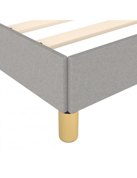 Giroletto con Testiera Grigio Chiaro 90x200 cm in Tessuto