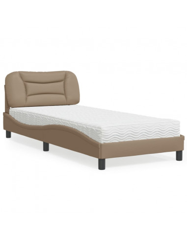 Letto con Materasso Cappuccino 80x200 cm Similpelle