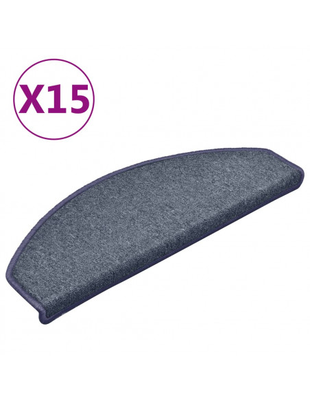 Tappetini per Scale 15 pz Grigio Scuro 65x24x4 cm