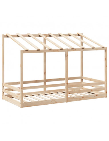 Letto per Bambini con Tetto 90x200 cm in Legno Massello di Pino