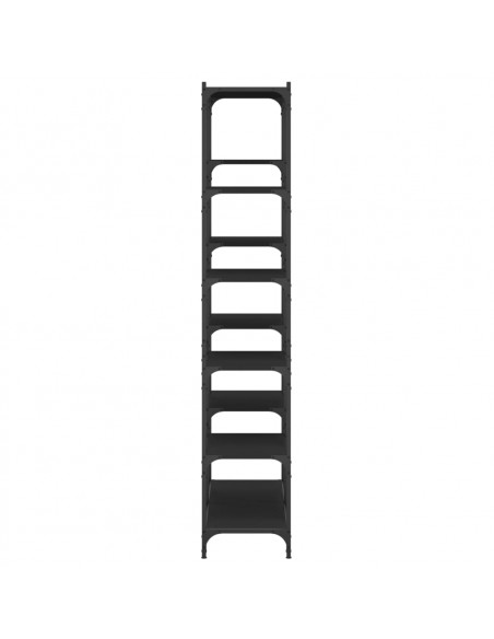 Libreria Nera 100x32x170 cm in Legno Multistrato e Ferro