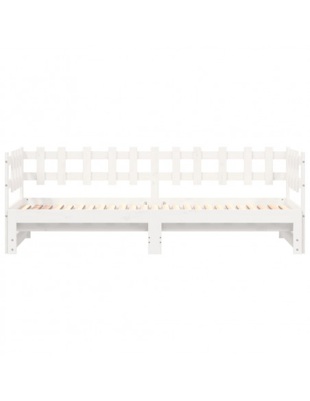 Dormeuse Estraibile Bianca 2x(90x190) cm Legno Massello di Pino