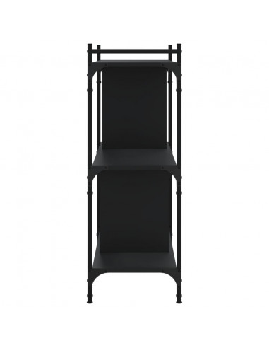 Libreria Nera 3 Ripiani 76x32x88 cm Legno Multistrato