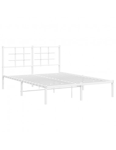 Giroletto con Testiera Metallo Bianco 140x190 cm