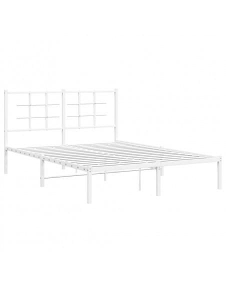 Giroletto con Testiera Metallo Bianco 140x190 cm