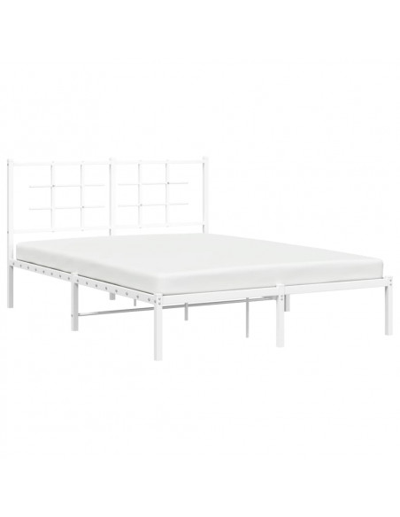 Giroletto con Testiera Metallo Bianco 140x190 cm