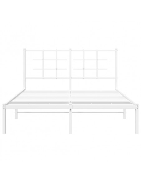 Giroletto con Testiera Metallo Bianco 140x190 cm