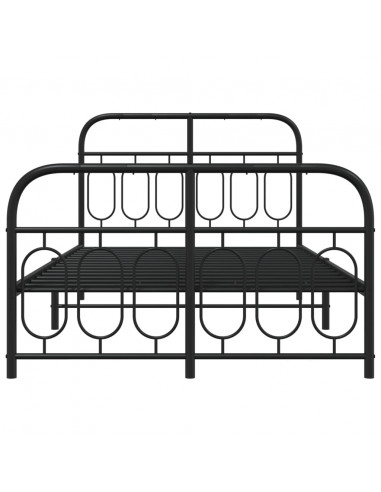 Giroletto con Testiera e Pediera Metallo Nero 120x200 cm