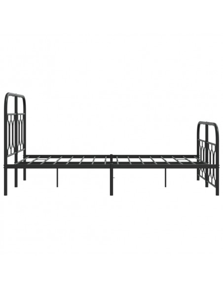 Giroletto con Testiera e Pediera Metallo Nero 120x200 cm