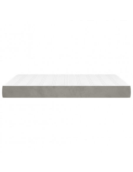 Materasso a Molle Grigio Chiaro 120x210x20 cm in Velluto