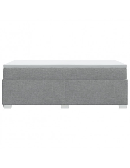 Giroletto a Molle con Materasso Grigio Chiaro 90x200 cm Tessuto