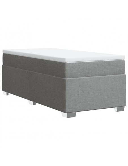 Giroletto a Molle con Materasso Grigio Chiaro 90x200 cm Tessuto