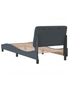 Giroletto con Testiera Grigio Scuro 80x200 cm in Velluto 2