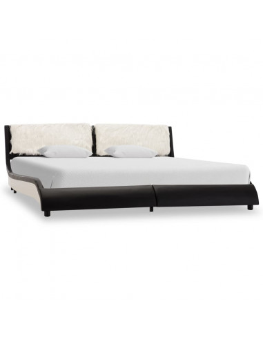 Giroletto senza Materasso Nero e Bianco Similpelle 180x200 cm