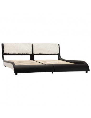 Giroletto senza Materasso Nero e Bianco Similpelle 180x200 cm