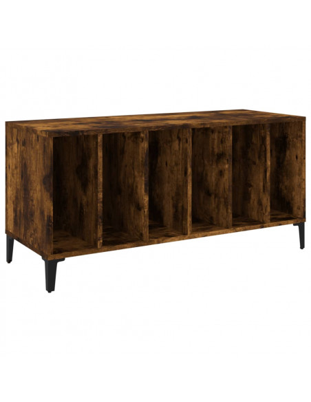Mobile Porta Dischi Rovere Fumo 100x38x48 cm Legno Multistrato