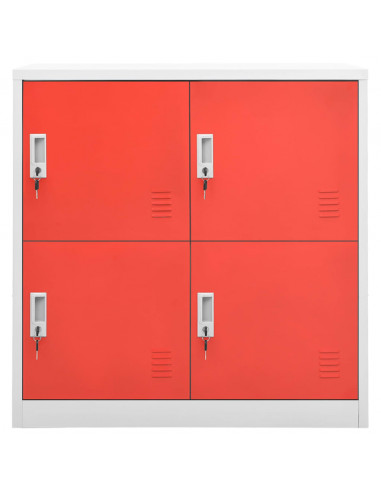 Armadietti Chiavi 2pz Grigio Chiaro Rosso 90x45x92,5cm Acciaio