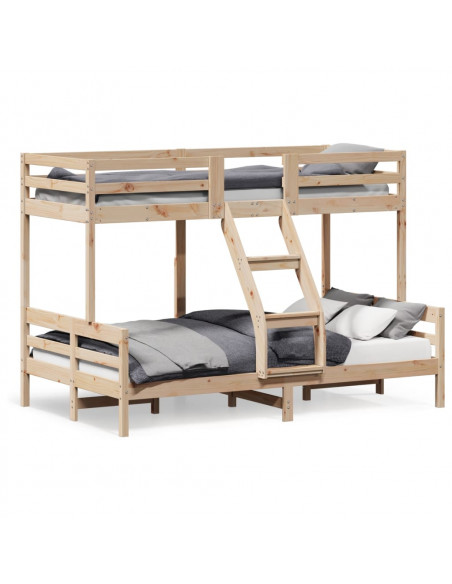 Letto a Castello 90x200/120x200 cm in Legno Massello di Pino