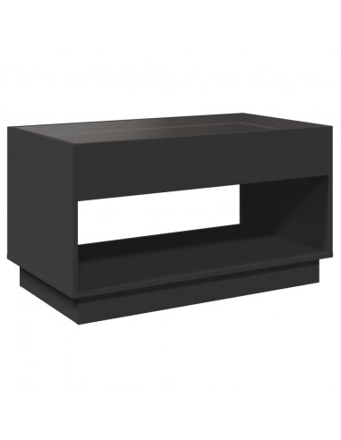 Tavolino da Salotto con LED Infinity Nero 90x50x50 cm