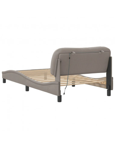 Giroletto con Luci LED Tortora 100x200 cm in Tessuto