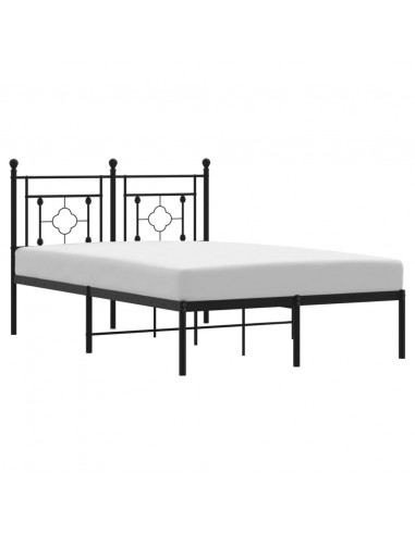 Giroletto con Testiera in Metallo Nero 120x200 cm