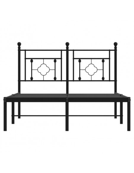 Giroletto con Testiera in Metallo Nero 120x200 cm