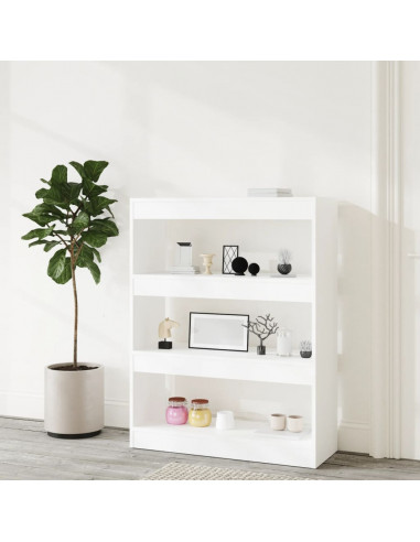 Libreria/Divisorio Bianco 80x30x103 cm in Legno Multistrato