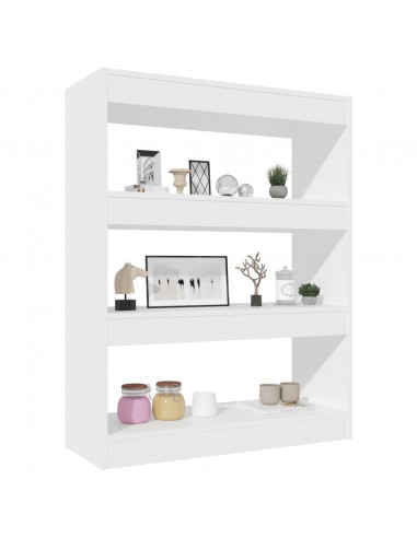 Libreria/Divisorio Bianco 80x30x103 cm in Legno Multistrato