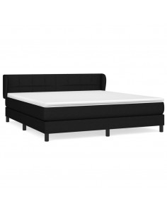 Giroletto a Molle con Materasso Nero 160x200 cm in Tessuto 2