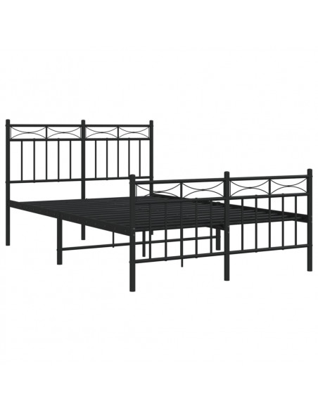 Giroletto con Testiera e Pediera Metallo Nero 120x190 cm