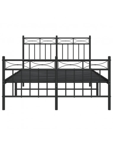 Giroletto con Testiera e Pediera Metallo Nero 120x190 cm