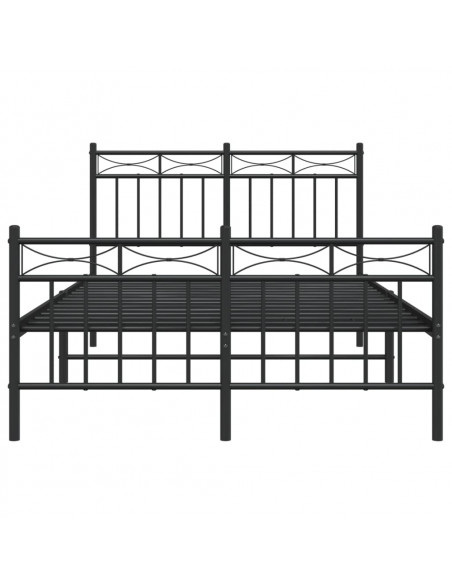 Giroletto con Testiera e Pediera Metallo Nero 120x190 cm