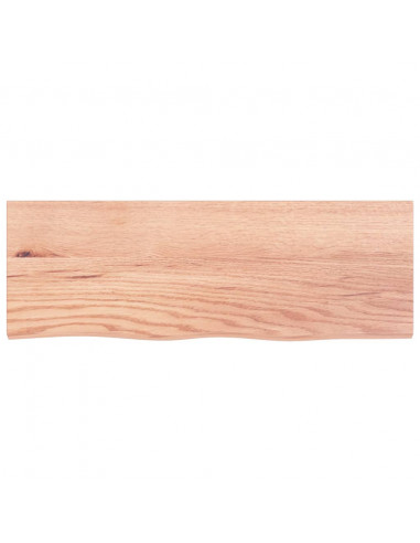 Piano Bagno Marrone Chiaro 80x30x2 cm Legno Massello Trattato