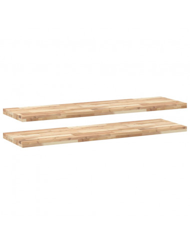 Mensole da Parete 2 pz 120x40x4 cm Legno Acacia Non Trattato