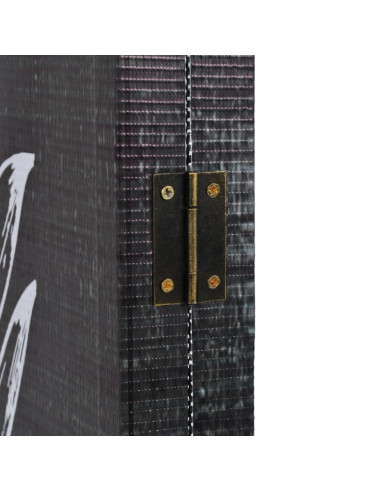 Paravento Pieghevole 120x170 cm Stampa Piume Bianco e Nero