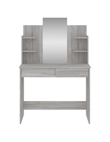 Toeletta con Specchio Grigio Sonoma 96x39x142 cm