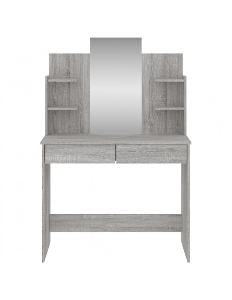 Toeletta con Specchio Grigio Sonoma 96x39x142 cm