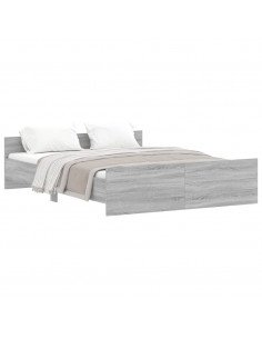 Giroletto con Testiera e Pediera Grigio Sonoma 140x200 cm 2