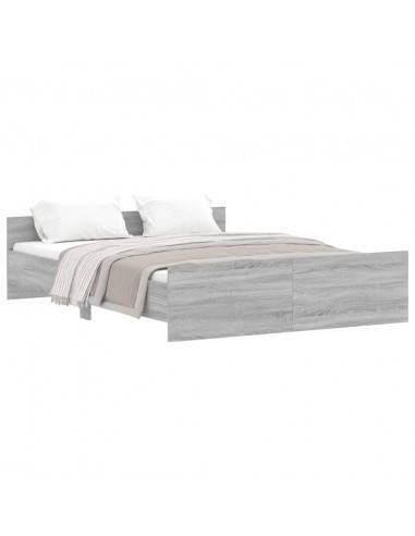 Giroletto con Testiera e Pediera Grigio Sonoma 140x200 cm