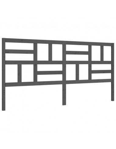 Giroletto con Testiera Grigio 200x200 cm in Legno Massello