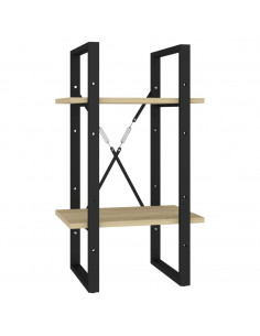 Libreria 2 Ripiani Rovere Sonoma 40x30x70 cm Legno Multistrato 2