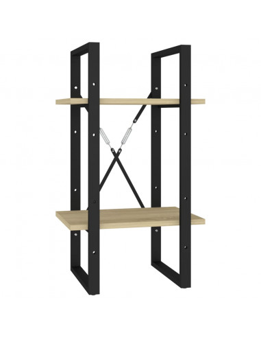 Libreria 2 Ripiani Rovere Sonoma 40x30x70 cm Legno Multistrato