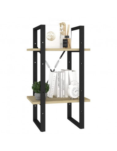 Libreria 2 Ripiani Rovere Sonoma 40x30x70 cm Legno Multistrato